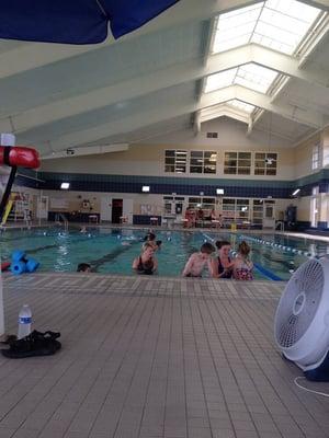 The indoor swim pool I pretty nice. Staff friendly. Pool is a decent size. Only 2 lap lanes.