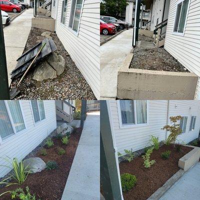 Before & After Landscape Renovation we were able to bring this apartment back to life