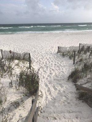 Beach entrance is very close.