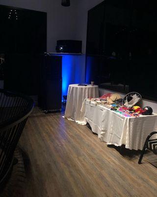 Photobooth setup with props.