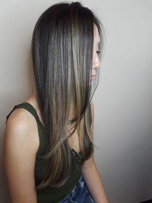 Dark brown with balayage by Patricia