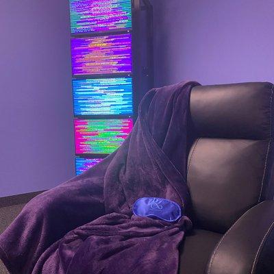 Relax in our recliners as your body heals itself in our EESystem.