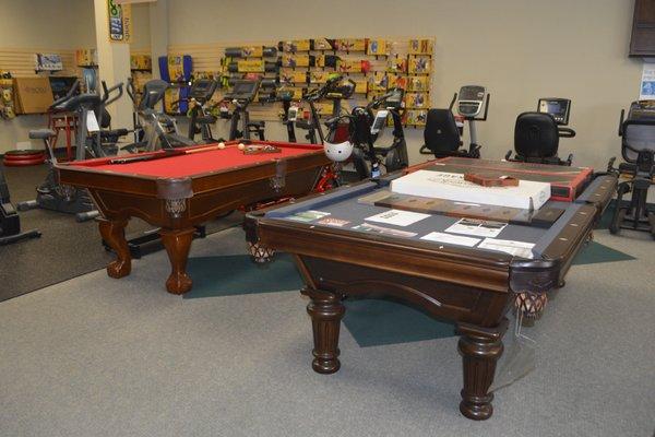 Full selection of Brunswick Billiards Pool Tables, Shuffleboard Tables, Foosball, and more!