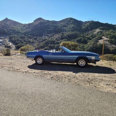 1973 Mustang at a magazine photo shoot