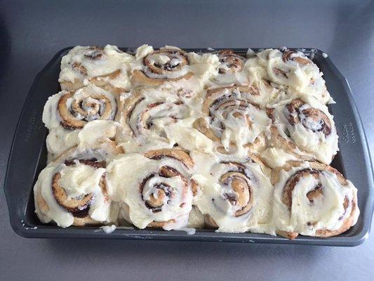 Fresh cinnamon rolls weekly!