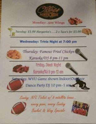 Weekly specials