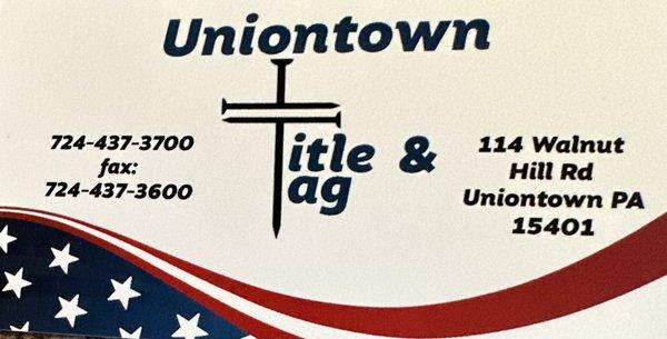 Uniontown Title And Tag