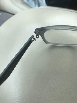 New glasses - "several days to fix" (ie find screw)