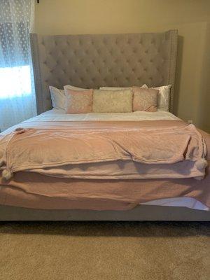 New king size extra tall tufted bed