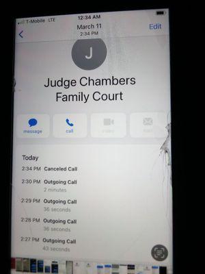 3/11/24 call the judge chambers of family court to let them know he pulled out his gun on my daughter and their baby so they already knew