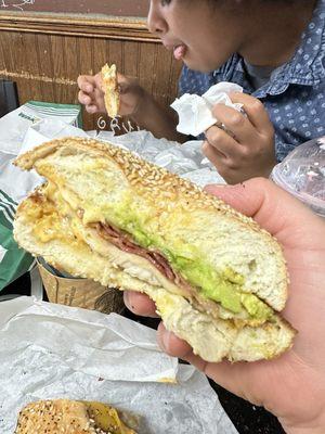 Hot chicken with avocado and cheese