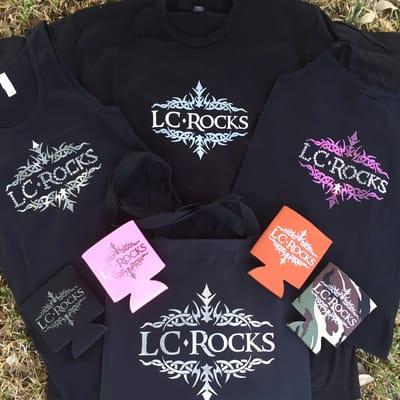 New rhinestone and foiled tees going out to LC Rocks!