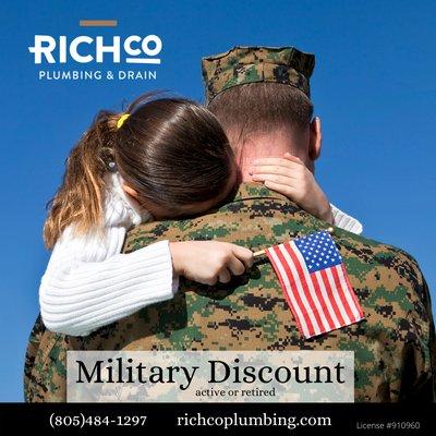 Proudly offer Military Discounts!