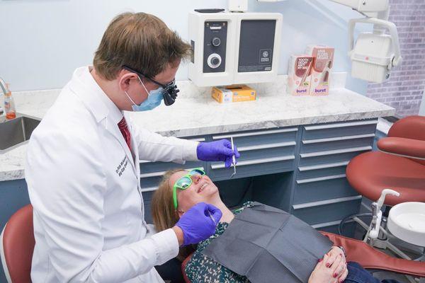 Dr. Rob working on a patient