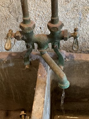 Removing old laundry faucet