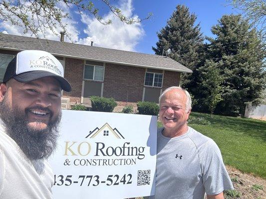 The Abbots were so pleased with their roof