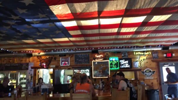 I believe it's a Garrison flag hanging over the bar inside. Very cool.