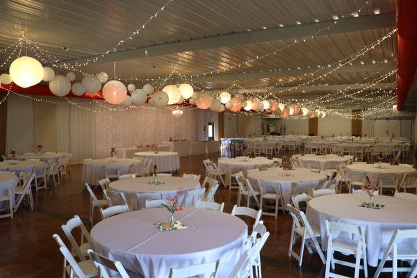 Reception Room with simple table decorations