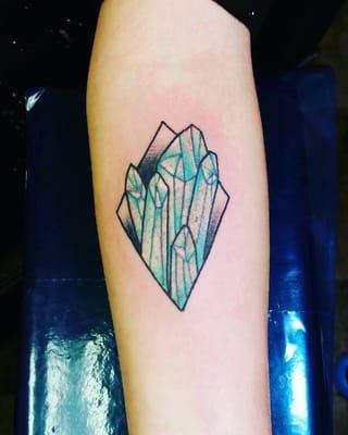 Cluster of crystals done by Emily Clute.