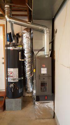 Rheem 80% Upflow with Honeywell F100 Media Filter