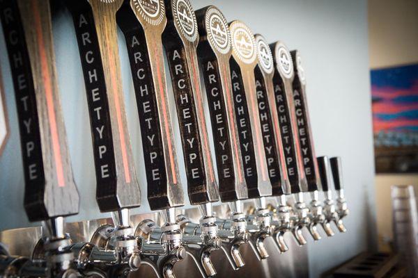 16 taps of beer and cider, as well as wine and non-alcoholic options.