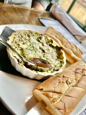 Happy hour spinach and artichoke dip $7