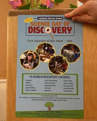 Annual science day of discovery every May