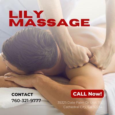 Welcome To Lily Massage
 35325 Date Palm Dr Unit 115, Cathedral City, CA 92234
 Call us at 760-321-9777