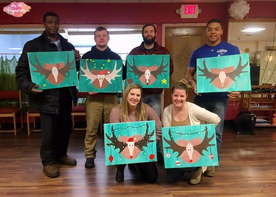 Moose be Merry holiday paint party for Enterprise.