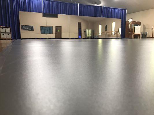 Our studio is outfitted with Stagestep's Dancestep Plus flooring to provide our students with a safe, smooth surface to dance on.