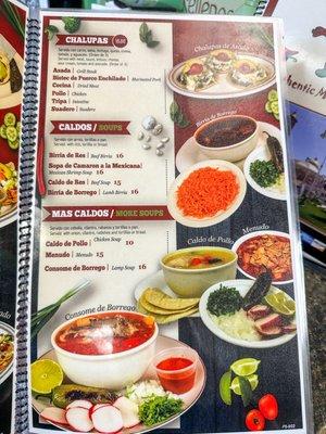 Menu 5/2023 - Chalupas, Soups, Birria de Res, Menudo