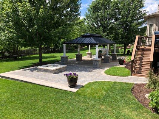 Patio with gas fire pit beacon hill