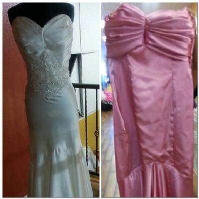 Stay away!!!! This dress on the left was ordered in pink in April! The bride went to pick it up today and this is what they had!