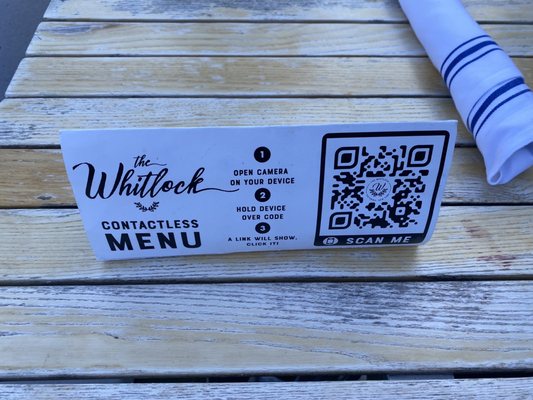 Contactless menu