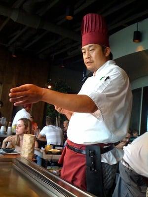 Our hibatchi chef. Very skilled AND funny, so that was a bonus.