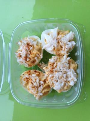 Crab deviled eggs