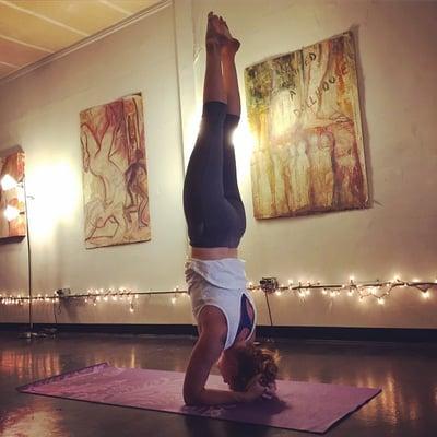 Amber can now do headstands!