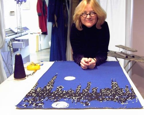 Kate and Chicago Skyline in Knit