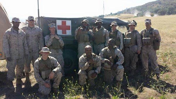 Me and my fellow Navy Corpsmen provided medical coverage for our Marines