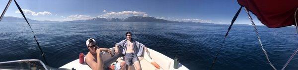 Chilling at the center of Lake Tahoe