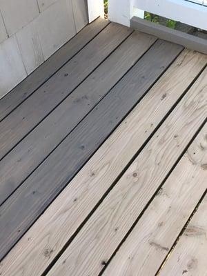 Testing out a color on this gorgeous deck. Which do you prefer? Gray or natural?