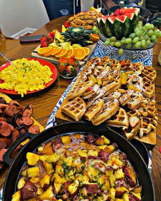 We cater brunch and dinners