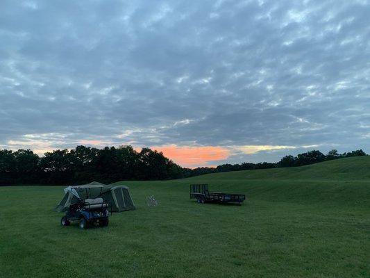 Lots of open land for parking and a group of the kids were able to stay in the tent over night.