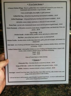 Page 2 of current menu