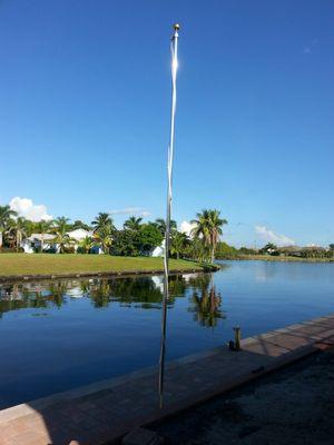 An Un-flagged, Newly Installed "BATES" Signature Flagpole. 20' Exposed Height, Available ONLY through Bates Flags & Flagpoles LLC