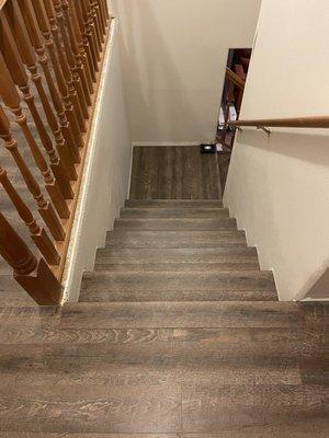 Vinyl plank stairs