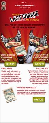 Email marketing for Land of a Thousand Hills Coffee