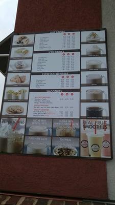 Their drive-thru menu.