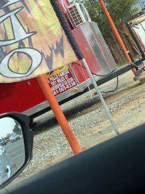 This taco truck is on the corner of Niles & Morning Dr.