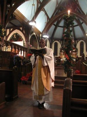 The Rev'd Gilberto (Tony) Hinds, Priest-in-charge, Christmas Eve 2010 service.